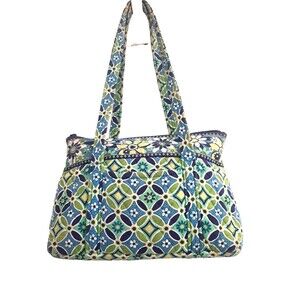 Vera Bradley Daisy Shoulder Bag Green/Blue/White Floral Purse
